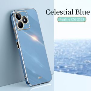 Case For Realme Note50 C51 C53 Note 50 RealmeC51 RealmeC53 4G NFC 2023 TPU Phone Casing Back Cover Shockproof Bumper Luxury Plating Straight Edge Soft TPU Flexible All Include