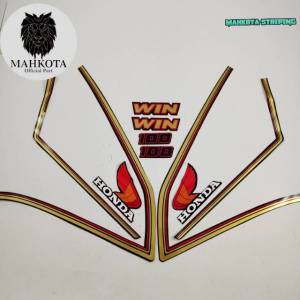 STRIPING STICKER LIS LES POLET honda win 100 hitam lis gold list body standar berkualitas murah Mahkota Stiker