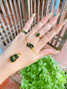 lắc tay nữ vàng tây mix charm như ý nguyện ngọc cẩm thạch tự nhiên lên lắc tay vàng hàng dày vòng tay đá phong thuỷ trang sức thiết kế đủ hoá đơn thẻ bảo hành