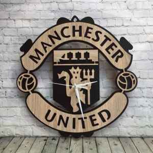 Đồng Hồ Gỗ Treo Tường Logo MU- Manchester United (Tặng Kèm PinCó Video)