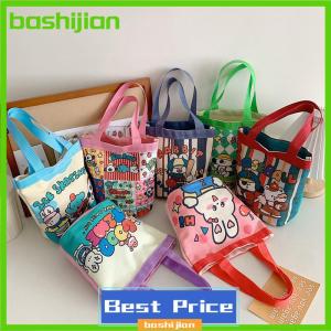 bashijian Casual Canvas Bucket Bag Tote Women Handbags Cartoon Print Lunch Bag Shopper Bag School Bag