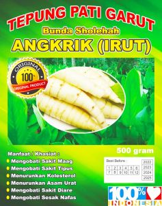 TEPUNG PATI IRUT PATI ANGKRIK asli ambil dari petani bubur untuk gangguan lambung dan asam lambung berat 500 gr PATI GARUT tepung bubur UNTUK ASAM LAMBUNG MAGH GERD TUKAK LAMBUNG 100 % ASLI bunda sholihah