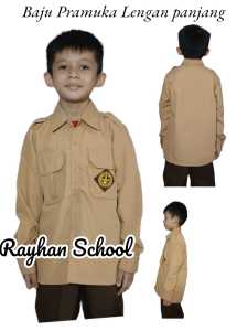 Seragam Pramuka Baju Kemeja Lengan Panjang Anak laki-laki Sekolah Dasar SD SMP SMA usia 5-20thn