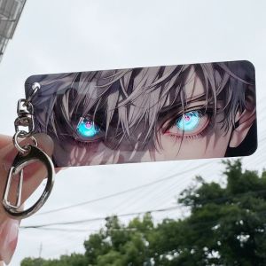 Sáng Tạo Mới Jujutsu Kaisen Gojo Satoru Thẻ Phản Quang Hoạt Hình NARUTO Nhiều Màu Sắc Mắt Móc Khóa Mặt Dây Chuyền Người Hâm Mộ Quà Tặng