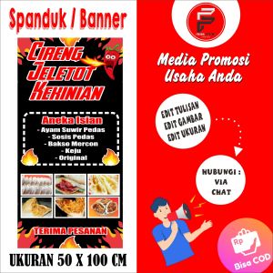 Spanduk Cireng Isi / Banner Cireng Jeletot / Spanduk Ukuran 100 x 50 cm