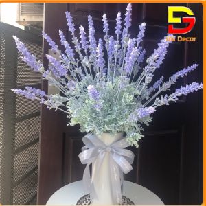Bình Hoa Lavender Cao Cấp Lọ Hoa Decor Để Bàn Phòng Khách Kệ Tủ Bàn Trang Điểm Cao 65cm DC-147