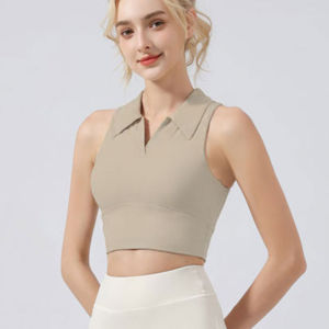 Shipped from China [BIN]Airs  New Temperament POLO Collared Tennis Vest Sports Fitness Clothing Yoga Vest with Chest Pad