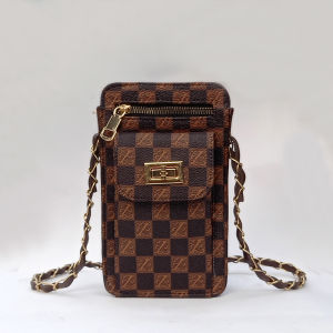 Tas Selempang Wanita Elegan Motif Geometris PVC Mewah