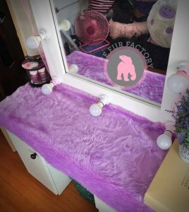 Faux Fur COVER in Pastel Colors  FOR Table/Vanity/Cabinets/Display Rack/Organizer/Computer or Gamer Table ETC.