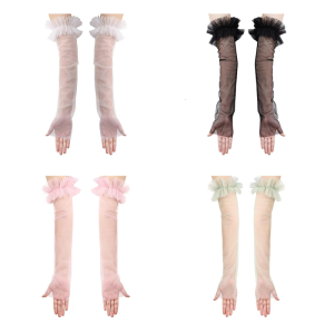 Khuỷu Tay Chiều Dài Sheer Bao cánh tay Cho Cô Dâu dịp đặc biệt Seethrough găng tay không ngón Thoáng Khí Armwear Cho Đám Cưới