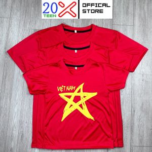 Áo thun cờ đỏ sao vàng VIỆT NAM trẻ em và người lớn hàng xưởng sỉ tay ngắn tiêu chuẩn cổ tròn VNO106