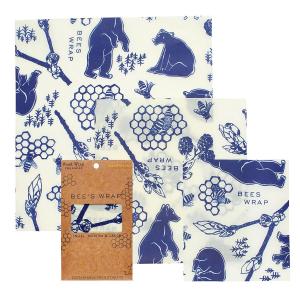 Bees Wrap Bees + Bears Print -Assorted Set of 3 Sizes (S M L)