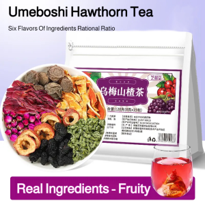 【Easy to Lose Weight】Plum Hawthorn Tea Fruit Tea Refreshing Sweet Tart Flavor Natural Ingredients Digestive Support Drink Fat Burning Oil Detoxification Sweet Hawthorn Tea Bags