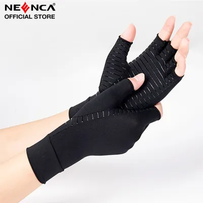 NEENCA Copper Compression Gloves for Women Men Wrist Reinforcement Fingerless Arthritis Compression Gloves for Relieving Carpal Tunnel Aches Rheumatoid Pains Joint Swell