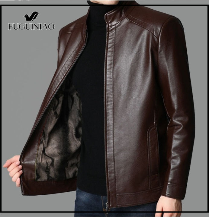 Leather Jacket M And S Coats Mens FUGUINIAO Men Casual Leather