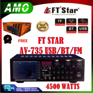 NEW The FTstar Amplifier AV-735 USB/BT/FM Amplifier Karaoke with USB and Bluetooth ( AV 735 USB/BT/FM)