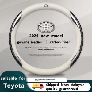 Toyota Cross Vios Yaris Veloz Fortune   Innova Hilux Camry Raize Altis Corolla  Avanza Wigo leather Car Steering Wheel Cover car handle gloves suede car steering wheel covers carbon fiber steering wheels car interior accessories