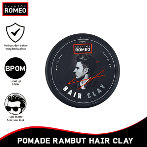 SHANTOS ROMEO Pomade Rambut 75 G Hair Clay Hair Oil Minyak Rambut Wax HOL-SHANTOS