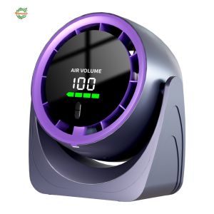 Desk Fan 100-Speed Digital Display Quiet Desktop Air Circulator with Rechargeable Battery Wall-Mouted Design for Bedroom [Winnereco World]