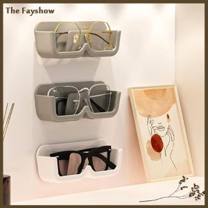 [The Fayshow] Glasses Storage Box Wall Mounted Punch Free Sunglasses Organizer Rack High-end Glasses Showcase Storage Rack