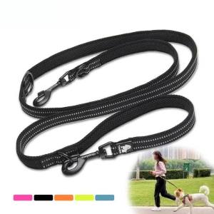 Truelove 7 In 1 Nylon Dog Leash Reflective Pattern For Walking Double Hook Multifunctional Dog Double Lead Strong Training2026
