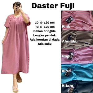 Dress Fuji Kerut Dada Bahan Cringkle Airflow
