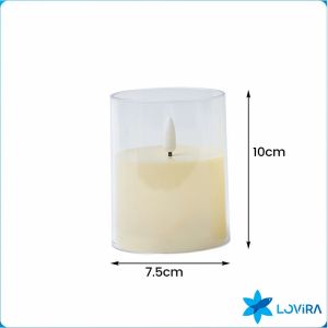 LoviRa LED Electronic Candle Glass Cup Candles for Wedding Party Christmas