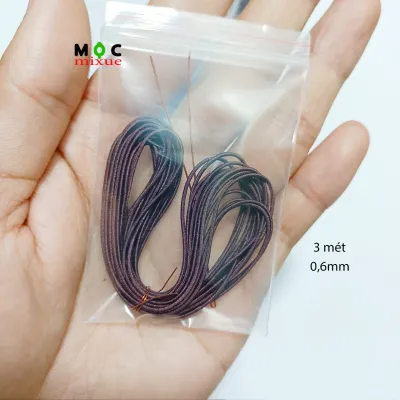 Dây dù lõi chun co giãn 0.6mm Dây xâu Hạt gỗ Chuỗi 108 (hạt 4 đến 7 li) tràng hạt xâu vòng Handmade tặng Kim xâu - Mộc mixue