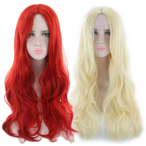 Cross-border foreign trade wig headgear COS red blond long curly hair European and American womens wig