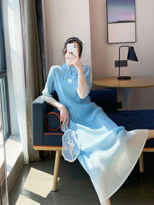 Nova qualityOne person, one pleat Fashion gradual change fresh lady Chinese style Miyake fold dress, spring and summer new large size slimming printed new Chinese improved cheongsam dress | Lazada PH Nova qualityOne person, one pleat Fashion gradual change fresh lady Chinese style Miyake fold dress, spring and summer new large size slimming printed new Chinese improved cheongsam dress | Lazada PH