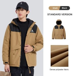 Cameljeans nam cotton ấm áp dày Áo khoác mùa đông đi bộ ngoài trời áo khoác cho nam chống thấm nước