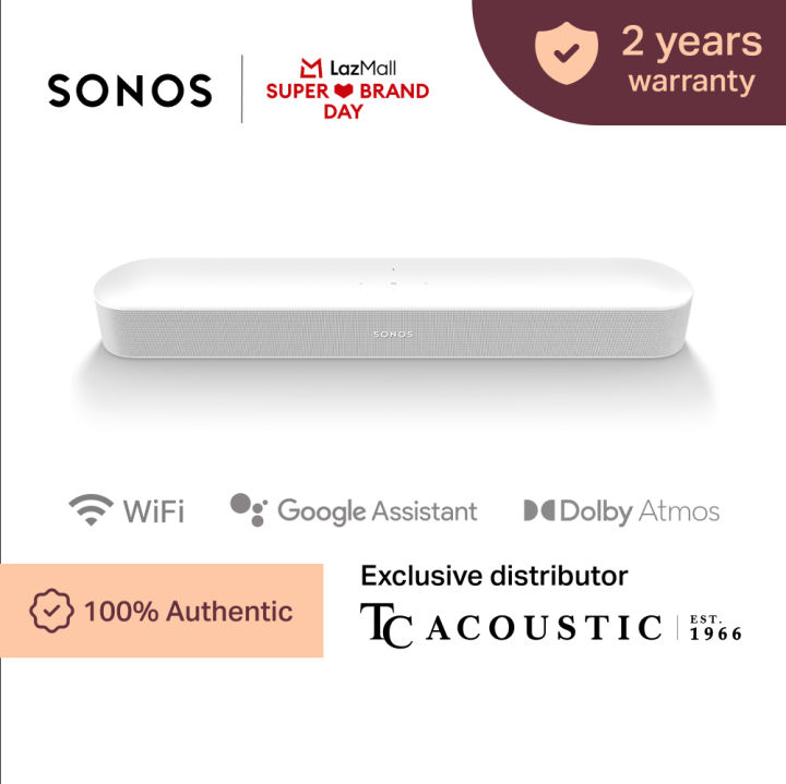 Sonos Beam Gen 2 Soundbar With Dolby Atmos For Your Smart TV Sonos