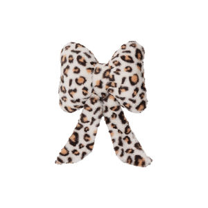 Plush Leopard Print Car Headrest Neck Pillow – Soft Comfort Cushion Universal Elastic Strap-On 1Pc – Auto Interior Decor