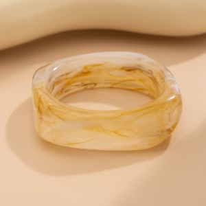 YOCKY Europe American Style Acrylic Bangle Minority Design Bohemian Retro Hand Ring Temperament  Wide Chunky Bangles Women