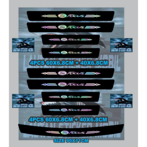 COD 1 set 9pcs cutting sticker sillplate bahan karbon 3d mobil ford focus stiker bumper bagasi karbon 3d mobil ford focus