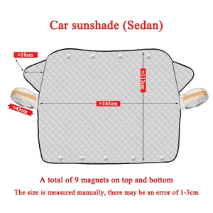 ★Car Sun shade Windshield Cover Built-in 9 Magnets Waterproof Three layers thick UV protection car cover Sun Heat Insulation Upgraded Thicken UV Universal Foldable Block Window Car Windshield Visor Cover
