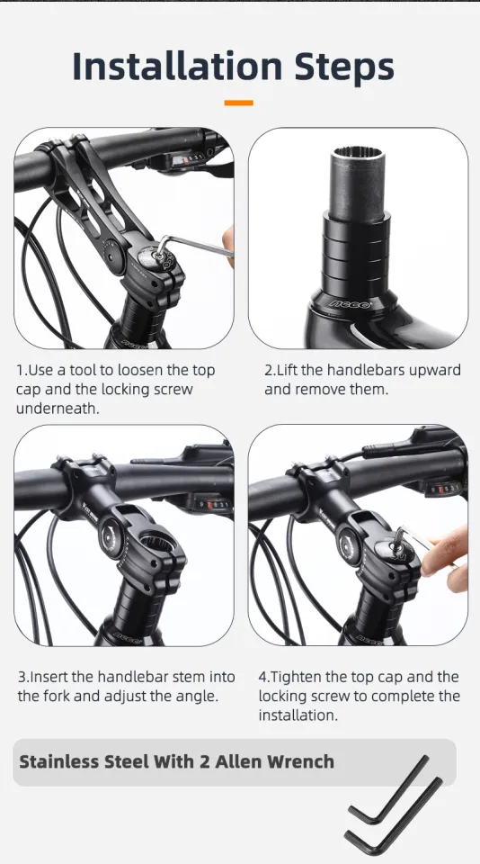 WEST BIKING Bicycle Stem for Handlebar ±60° Adjustable