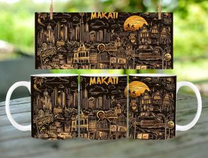* 1 PC MUG WITH BOX * MAKATI DESIGN Mug Souvenir 11oz with box