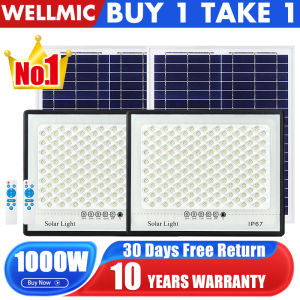 WELLMIC BUY 1 TAKE 1 LED Light Solar Lights Outdoor All Set Waterproof Solar Lamp Garden Lights Flood Lights