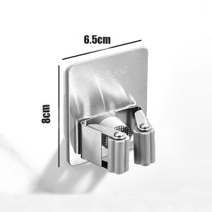 Mop Holder Wall Mount Mop Hooks Mop Organizer 304 Stainless Steel Bathroom Kitchen Broom Storage Klip Hanger Punch Free Penyangkut Mop di Dinding