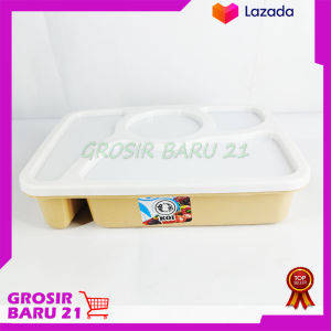 Lunch Box 4 Sekat Anti Tumpah Warna Pastel / Tempat Makan / Bento