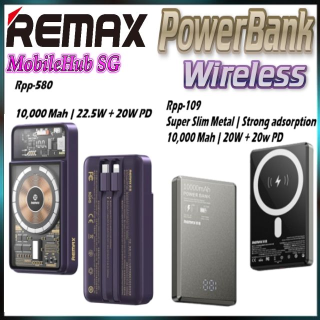 REMAX RPP-580 22.5W + 20W PD Magnetic Wireless 10000mAh Power Bank ...