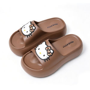Free Shipping Cute KT Cat Thick-Soled Sandals For Women Comfortable For Summer Wear Non-Slip Height-Increasing And Suitable For Outdoor Use
