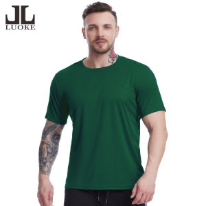 Luoke Large size loose fit sportswear mens mesh breathable short sleeved outdoor sweating basketball training T-shirt