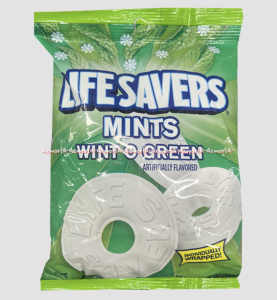 Life Savers 177gr Mints Pep O Mint Wint O Green Candy Permen Mint Bulat Kemasan Satuan Biru Hijau Lifesavers