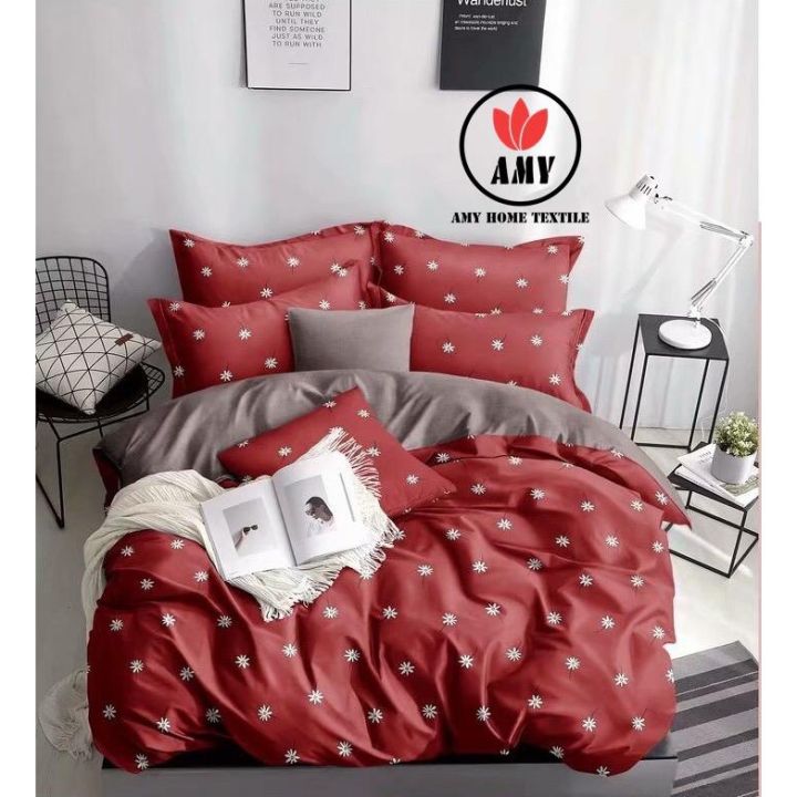 (Uncle Milk Tea)♘☃ 5in1 NEW KING SIZE Bedsheet Zipper Duvet Cover