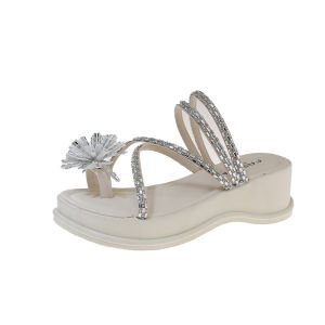[Free Shipping] Rhinestone Fireworks Platform Sandals For Women 2026 Summer New Fashionable Versatile Wedge Heel Two-Way Wear Sandals For Women