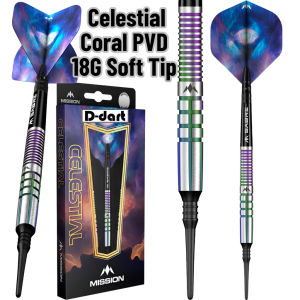 MISSION SOFT TIP DARTS - 18G CELESTIAL CORAL PVD 95% TUNGSTEN ORIGINAL ELECTRONIC DART (ARROW DART LEMBUT)