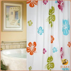 Digeo Bathroom Waterproof Shower Curtain Cartoon Pattern 1.8*1.8m With 12 Hooks