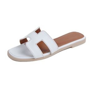 2026 New Ins Trend Summer Sheepskin Pattern Sandals Fashionable Beach Flat Versatile Slip-On Sandals For Women